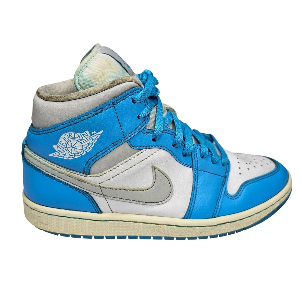 Jordan Air Jordan 1 Mid Women Size 9.5 Blue White Sneakers BQ6472-400 Basketball - Picture 2 of 14